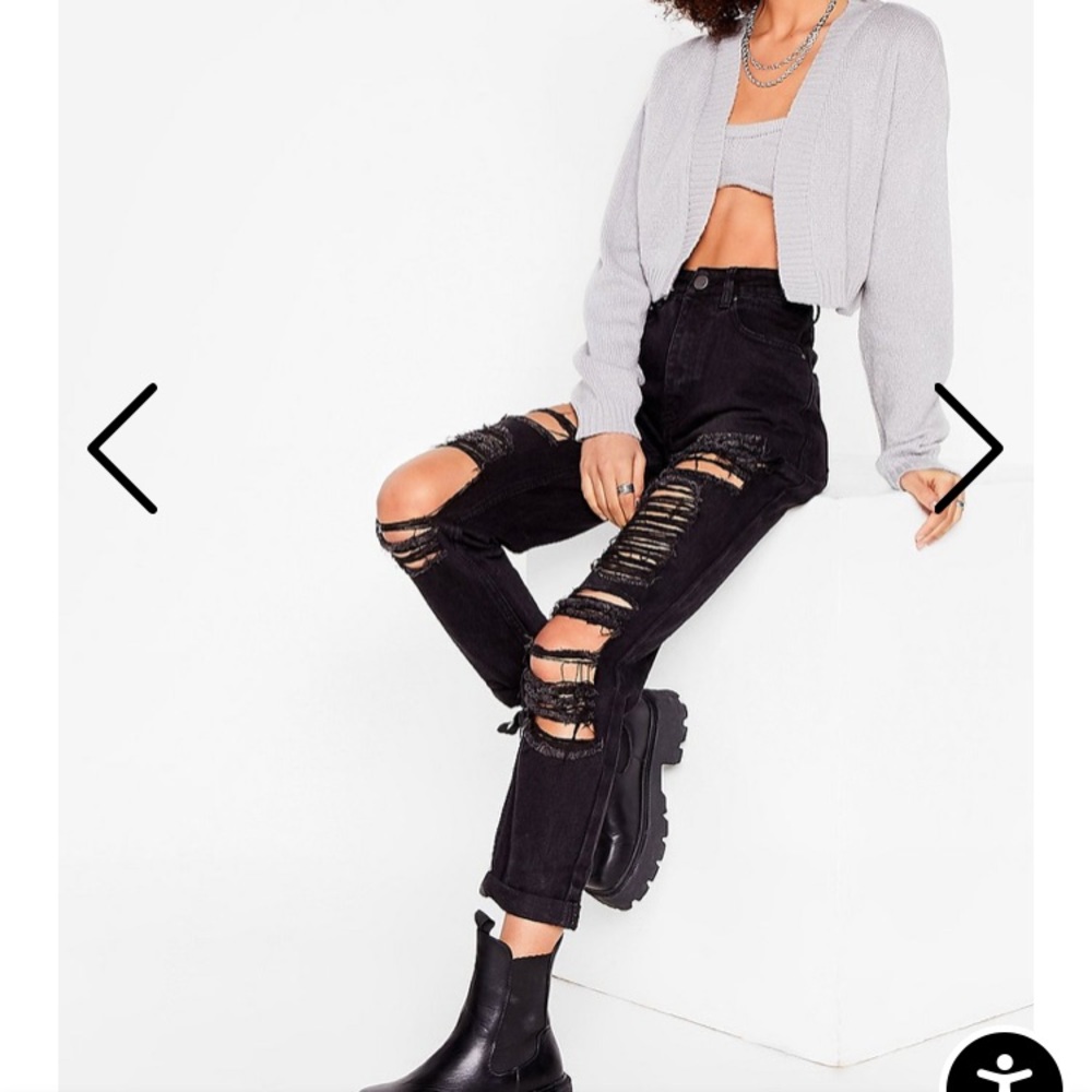 NWT distressed mom jeans
